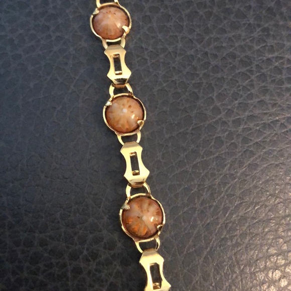 Gold and amber bracelet - Picture 1 of 2